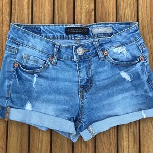 aeropostale CUTE medium blue jean shorts